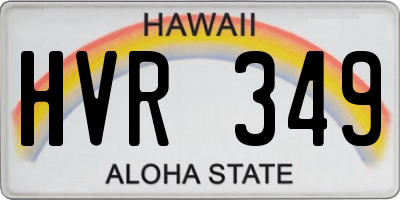 HI license plate HVR349