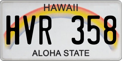 HI license plate HVR358
