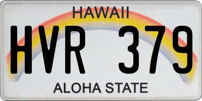 HI license plate HVR379