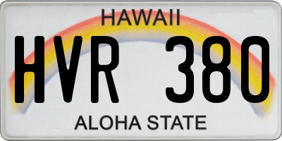 HI license plate HVR380
