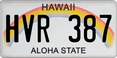 HI license plate HVR387