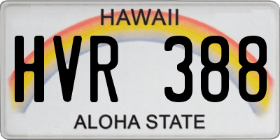 HI license plate HVR388