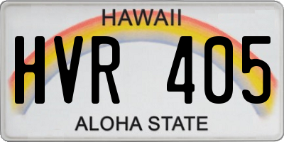 HI license plate HVR405