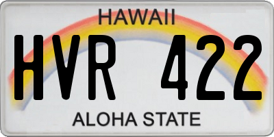 HI license plate HVR422