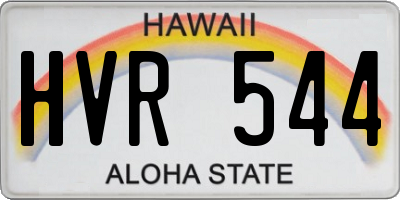 HI license plate HVR544