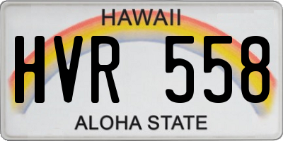 HI license plate HVR558