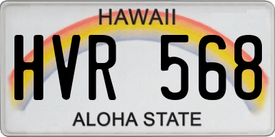 HI license plate HVR568