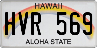 HI license plate HVR569