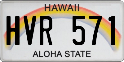 HI license plate HVR571