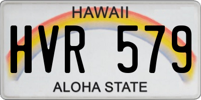 HI license plate HVR579