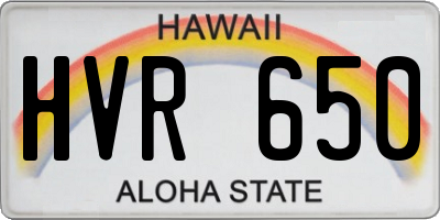 HI license plate HVR650