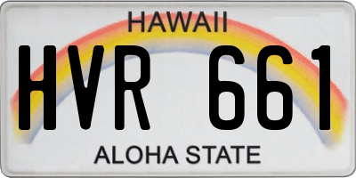 HI license plate HVR661