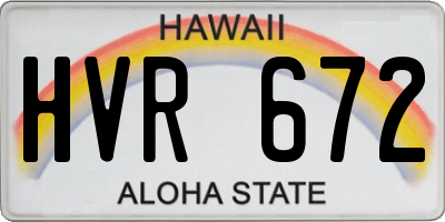 HI license plate HVR672