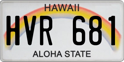 HI license plate HVR681