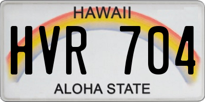 HI license plate HVR704