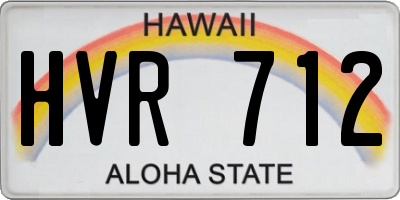 HI license plate HVR712