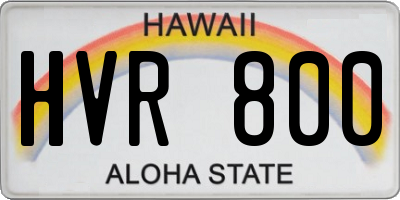 HI license plate HVR800
