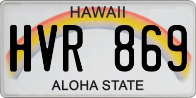 HI license plate HVR869