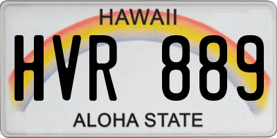 HI license plate HVR889