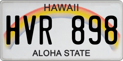 HI license plate HVR898