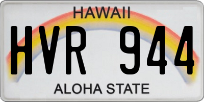 HI license plate HVR944