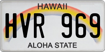 HI license plate HVR969
