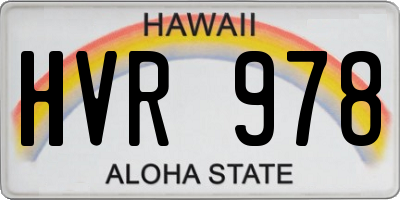 HI license plate HVR978