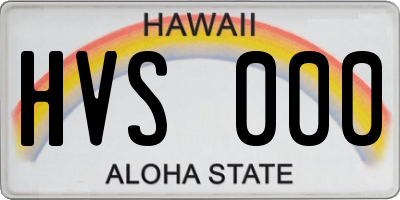 HI license plate HVS000