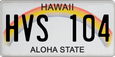 HI license plate HVS104