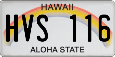 HI license plate HVS116