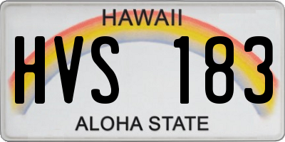 HI license plate HVS183