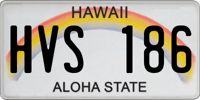 HI license plate HVS186