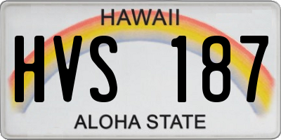 HI license plate HVS187