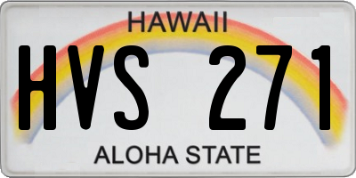 HI license plate HVS271