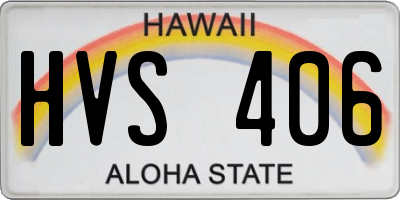 HI license plate HVS406