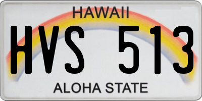 HI license plate HVS513