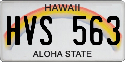 HI license plate HVS563