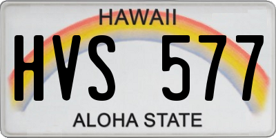 HI license plate HVS577