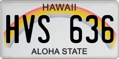 HI license plate HVS636