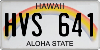 HI license plate HVS641