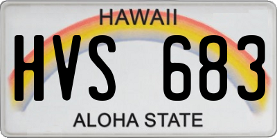 HI license plate HVS683