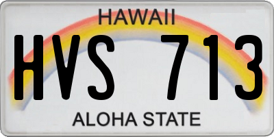 HI license plate HVS713