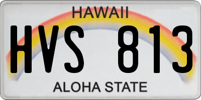HI license plate HVS813