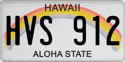 HI license plate HVS912