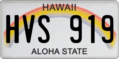 HI license plate HVS919