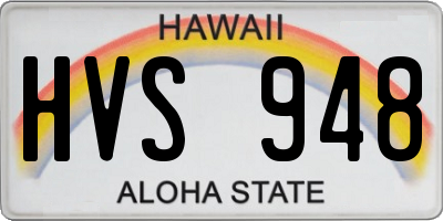 HI license plate HVS948