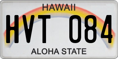 HI license plate HVT084