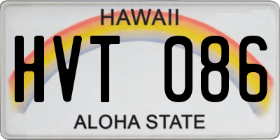 HI license plate HVT086