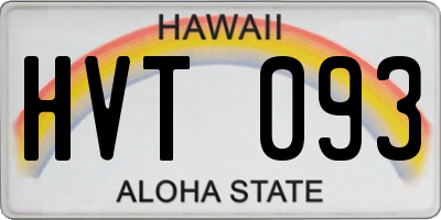 HI license plate HVT093