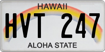 HI license plate HVT247